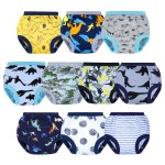 BIG ELEPHANT Potty Training Underwear, 100% Cotton Absorbent Unisex Toddler Pee Pants for Boys & Girls (Dinosaur Party, 10-Pack, 12-24 Months)