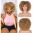ANNISOUL Curly Wigs for Black Women Afro Bomb Curly Wig with Bangs Synthetic Fiber Glueless Long Kinky Curly Hair Ombre Blonde 10inch