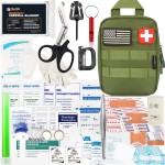 FalconTac 200 Pieces First Aid Kit IFAK Survival Kit Molle System Compatible Pouch, Emergency Kit Gift for Men, Dad, Husband, for Outdoor, Camping, Hunting, Hiking, Home, Earthquake, Disasters