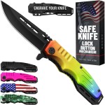 Grand Way Rainbow Pocket Knife - Colorful Knives - Sharp Folding Blade - Cool Tool for EDC - Best Gifts Idea - Best Gifts for Birthday Anniversary - 6681 L