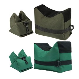 2 Set Shooting Rest Bags, Rest Front & Rear Support Sandbag Stand Holders with 600 Denier Polyester for Rifle Hunting, Army Green+Dark Green(Bags Come unfilled)