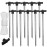 ABCCANOPY 11 Inch Tent Stakes 10 Pcs Non-Rust Metal Ground Anchors, Heavy Duty Spikes with 4 Ropes for Outdoor Camping, Black