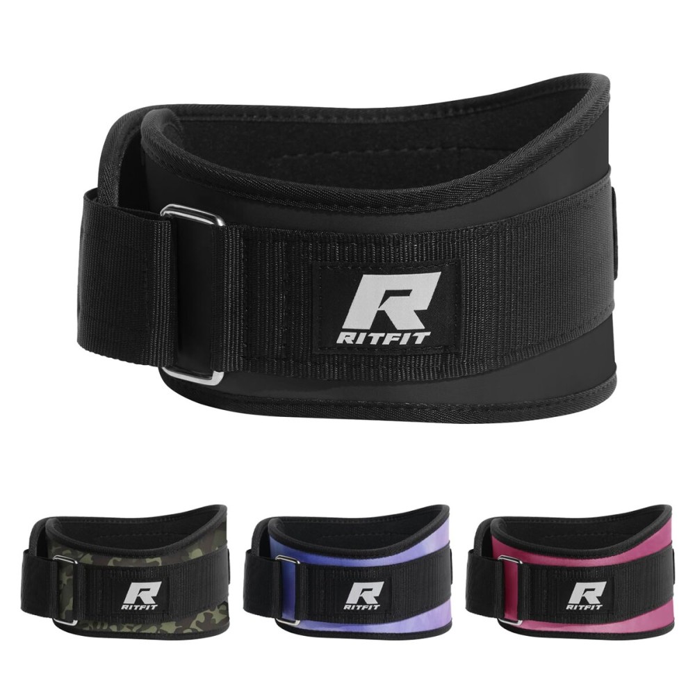 RitFit Weight Lifting Belt - Great for Squats, Lunges, Deadlift, Thrusters - Men and Women - 6 Inch Black/Camouflage
