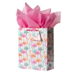 Bobobag 13 Large Gift Bag with Tissue Paper for Birthday gift bags, Wedding bags,Retail bag (Flamingo)