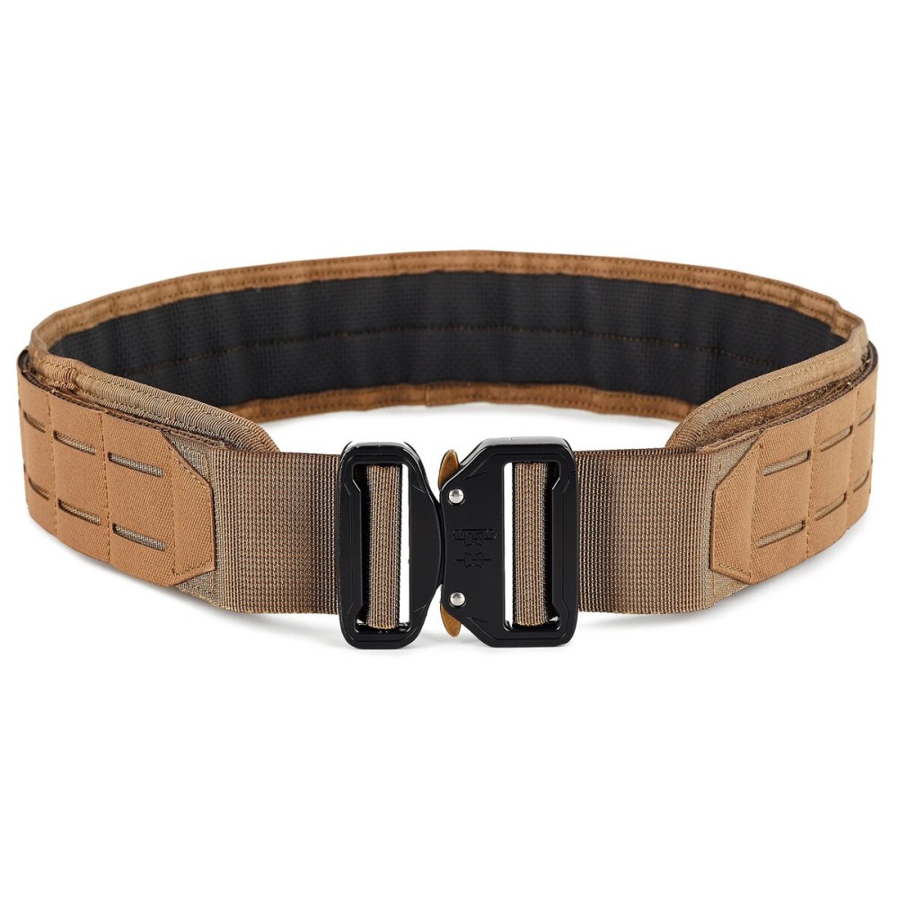 WOLF TACTICAL Molle Battle Belt - War Battle Tactical Gun Duty 2 Quick-Release Combat Belt (Small, Fde Tan)