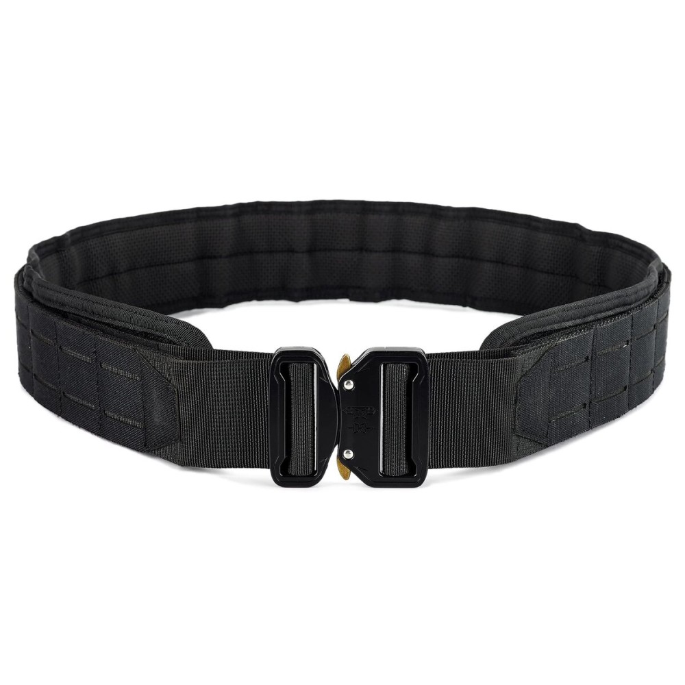 WOLF TACTICAL Molle Battle Belt - Battle Belts Tactical Gun Belt Duty Belt 2 Quick-Release Combat (Large, Black)