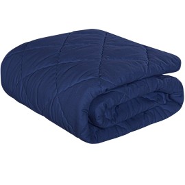 NTBAY Down Alternative Oversized Toddler Comforter, Super Soft and Warm Solid Color Baby Crib Quilted Blanket, 43x60 inches, Navy Blue
