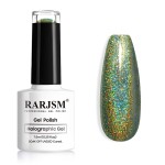 RARJSM Holographic Nail Polish Army Green Gel Nail Polish 7.5ML Gorgeous Glossy Hologram NailGel Curing Required Gel Polish Nail Art Manicure Salon DIY at Home