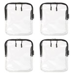 BORSALI Quart Size Bag TSA-Approved for Carry On Travel - One (1) Quart Clear Toiletires, Cosmetic and 3-1-1 Liquids Toiletry Bag - 4 Pack
