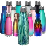 CHILLOUT LIFE Stainless Steel Water Bottle: 17 oz Double Wall Insulated Cola Bottle Shape for Cold and Warm Drinks, BPA Free Metal Sports Bottle