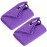 Mile High Life Tri-fold Golf Towel | 16 X 24 | Premium Microfiber Fabric | Waffle Pattern | with Heavy Duty Carabiner Clip | for Men and Women (2 Pack Purple)