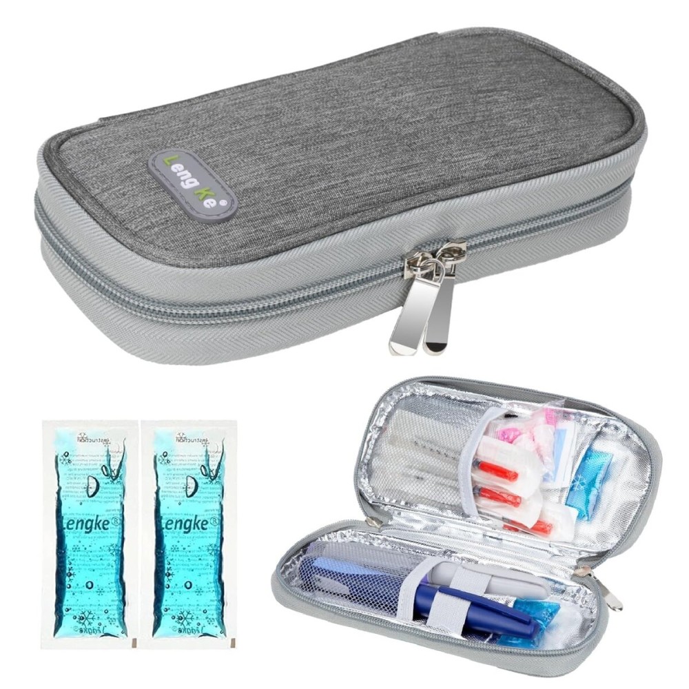 YOUSHARES Insulin Cooler Travel Case - TSA Approved for Ozempic, Mounjaro Injection Pen, Diabetic Medication Cooling Bag for Zepbound, Refrigerated Diabetes Storage Kit with 2 Ice Pack