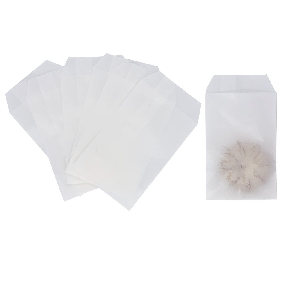 Quotidian White Flat Mini Glassine Paper Bags Envelope 2 3/4 x 4 1/2 (7 x 11.5cm) Pack of 100 - Wedding Baby Treats Candies Stamps Seeds Samples