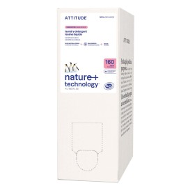 ATTITUDE Liquid Laundry Detergent Refill, EWG Verified, HE Compatible, Plant-Based & Vegan, Natural Laundry Soap, Unscented, 160 Loads, 135.26 Fl Oz