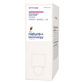 ATTITUDE Dish Soap Refill, EWG Verified, Plant-Based & Vegan Dishwashing Liquid, Naturally Derived, Pink Grapefruit, 135.3 Fl Oz