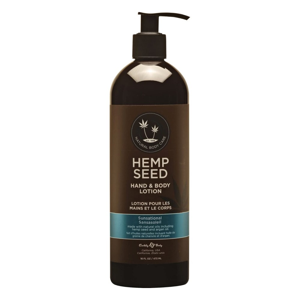 Hemp Seed Hand & Body Lotion, Sunsational Scent - 16 oz. - Soothe Dry Skin - Argan Oil, Hemp Seed Oil - Light, Non-Greasy Formula - Vegan & Cruelty Free