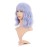 VCKOVCKO Natural Wavy Wig With Air Bangs Short Bob Grey Blue Wigs Women\'s Shoulder Length Curly Wavy Synthetic Cosplay Pastel Bob Wig for Girl (12,Grey Blue)