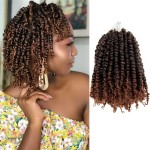BOHOBABE Crochet Passion Twist Hair Pretwisted 10 Inch Short Pre-looped Passion Twist Crochet Braiding Hair 8 Packs (T30)