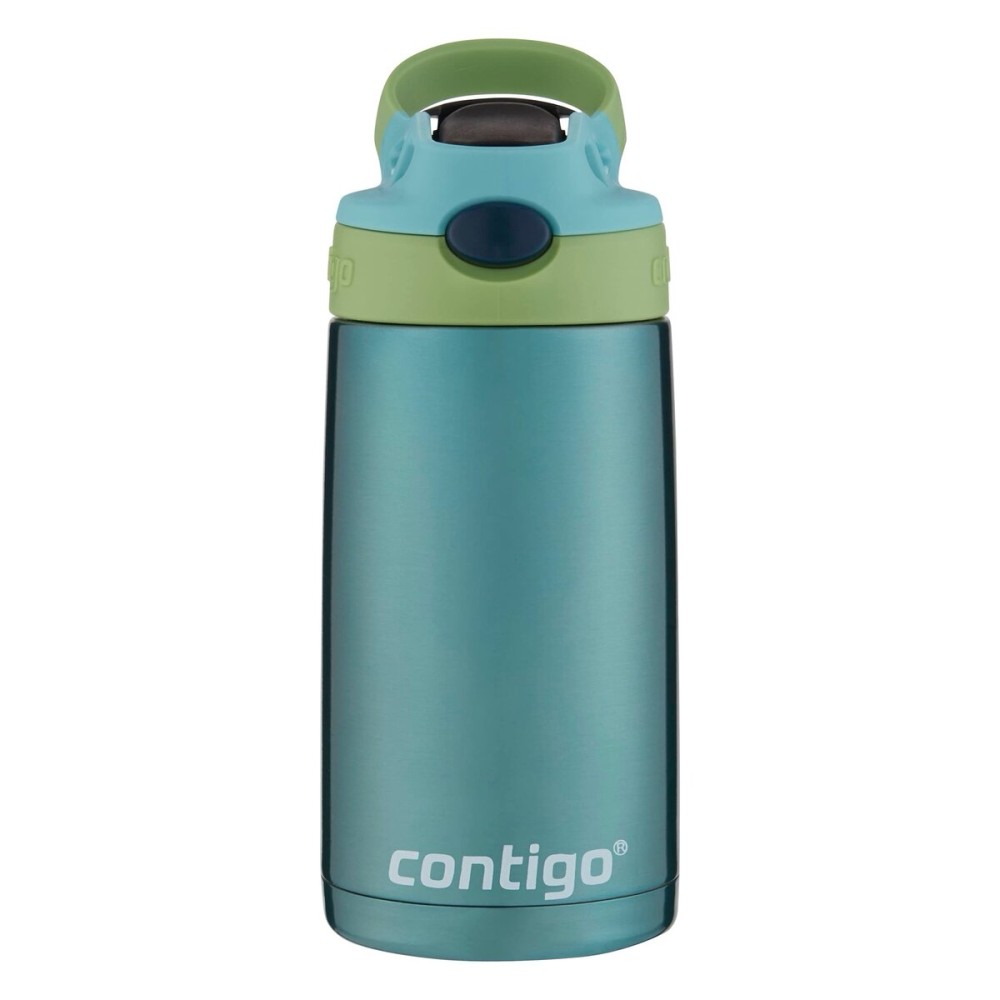 Contigo Kids Stainless Steel Water Bottle with Redesigned AUTOSPOUT Straw, 13oz, Green and Blue, Easy Clean, BPA Free