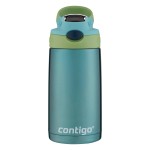 Contigo Kids Stainless Steel Water Bottle with Redesigned AUTOSPOUT Straw, 13oz, Green and Blue, Easy Clean, BPA Free