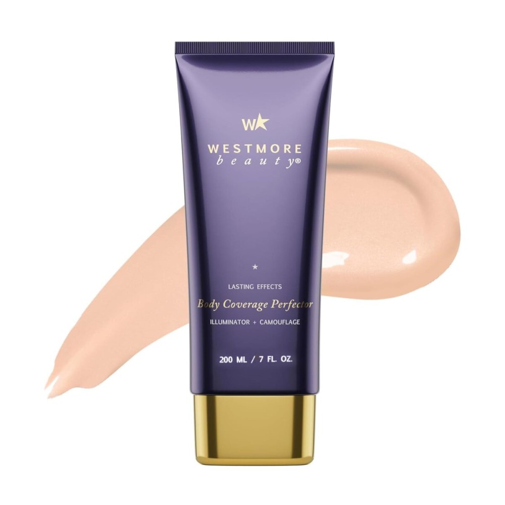 Westmore Beauty Body Coverage Perfector - Waterproof Leg & Body Makeup - Tattoo Cover Up Makeup - 7 Oz (Warm Radiance)