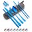 Travel Utensils Set with Case Reusable Portable Cutlery Set Stainless Steel 8pcs Including Dinner Knife Fork Spoon Chopsticks straws(Blue)