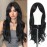 Esmee 24 Inches Ombre Brown to Gray Wigs for Women atural Synthetic Hair Heat Resistant Long Wavy Wigs with Fringe for Daily Party Cosplay Wear