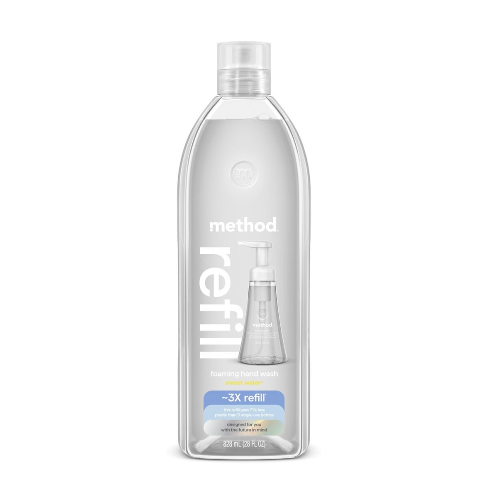 Method Foaming Hand Soap, Refill, Sweet Water, Recyclable Bottle, 28 oz, (Pack of 1) (Packaging May Vary)