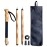 FOREST PILOT Trekking Pole- 1-pc Pack - Adjustable Hiking or Walking Stick -Strong, Natural Beech Wood - Quick Adjust Flip-Lock - Beech Wood Grip, Leather Strap (Black)