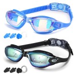COOLOO Swim Goggles Men, 2 Pack Swimming Goggles for Women Kids Adult Anti-Fog
