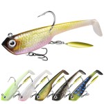 TRUSCEND Fishing Jigs Lures with Handmade Lead Heads Paddle Tail Spinner Baits for Bass Trout Walleye Musky Soft Plastic Fishing Lures