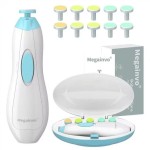 Baby Nail Clippers Electric Baby Nail Trimmer with LED Light Whisper Safe Nail File for Newborn Toddler Kids Toes Fingernails Care Kit with 10 Grinding Heads Battery Operated (Not Included) - Blue