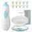 Baby Nail Clippers Electric Baby Nail Trimmer with LED Light Whisper Safe Nail File for Newborn Toddler Kids Toes Fingernails Care Kit with 10 Grinding Heads Battery Operated (Not Included) - Blue
