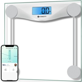 Etekcity Bathroom Scale for Body Weight and BMI, Upgraded Bluetooth Digital Scale, Large Blue LCD Backlight Display, High Precision Measurements, 400 Pounds