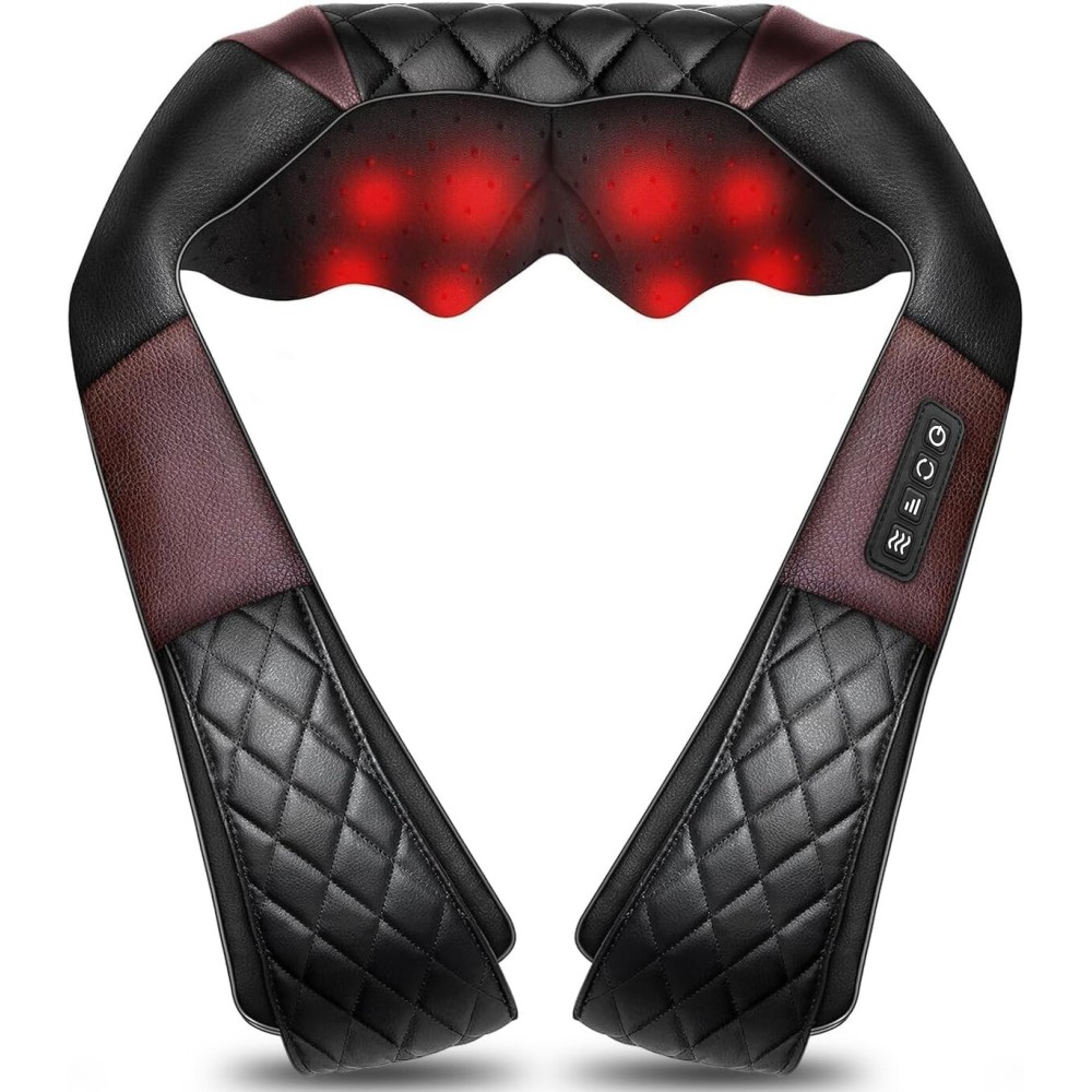 Shiatsu Neck and Back Massager with Heat, Electric Deep Tissue 4D Kneading Massage Pillow for Shoulder, Leg, Body Muscle Pain Relief - Best Gifts for Women Men Mom Dad