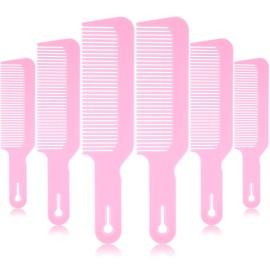 Boao 6 Pack Plastic Pink Hair Combs, 9 Inch Blending Barber Clipper Combs for Clipper Cuts and Flattops, Heat Resistant Anti-Static Hairdressing Combs (Pink, 6 Pieces)