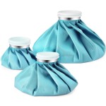 Ice Bags for Injuries Reusable: Ohuhu 3 Packs Ice Cold Packs Ice Bag Hot Water Hot & Cold Therapy Pain Relief for Knee Leg Injury No-Leak Breathable Waterproof Ice Bags 3 Sizes 6/9/11, Light Blue