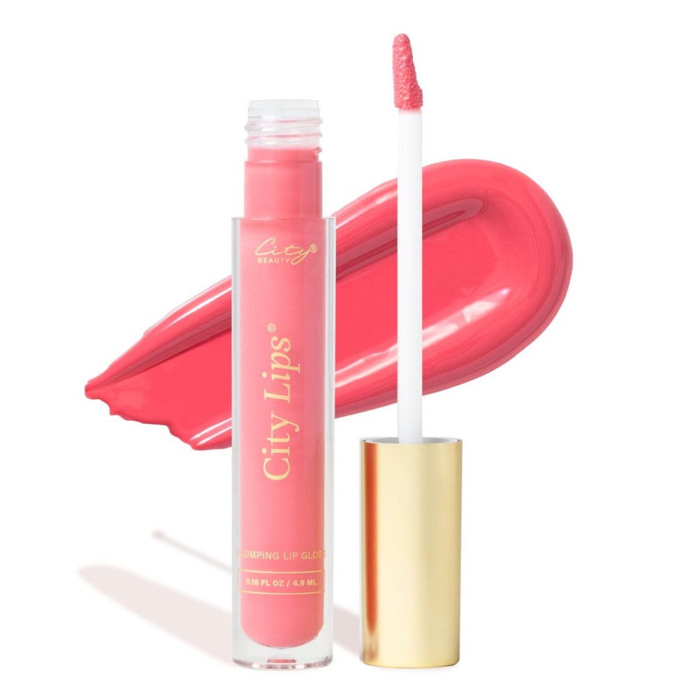 City Beauty City Lips Plumping Lip Gloss Watermelon - High-Shine Gloss for Fuller, Younger-Looking Lips | Hydrating & Smoothing Lip Treatment Hyaluronic Acid