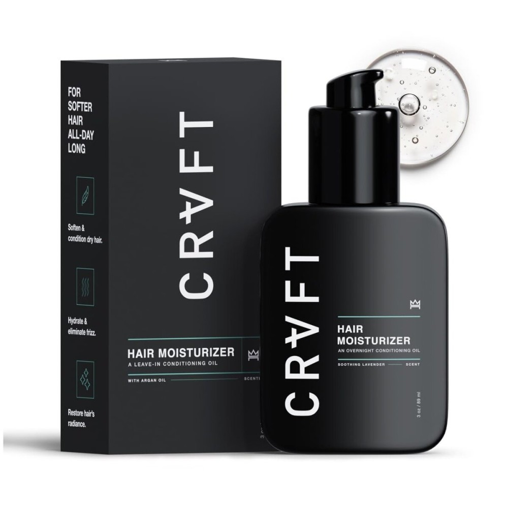 CRVFT Daily Leave in Conditioner For Men [OIL] | 30 Day Supply | Men\'s Hair Moisturizer | Hair Oil For Men | For Dry/Damaged Hair | Scented | (3oz) AM