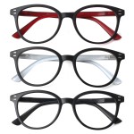 3 Pack Reading Glasses Spring Hinge Stylish Readers Black / Tortoise for Men and Women (Multicolor, Medium)
