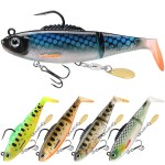 TRUSCEND Fishing Lures for Bass Trout Jighead Lures Paddle Tail Swimbaits Soft Fishing Baits Freshwater Saltwater Jigging Bass Fishing Gear Gifts for Men