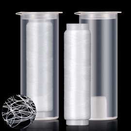 Skylety 2/4/8 Pieces Fishing Thread Nylon Elastic Invisible Magic Fishing Line Bait Thread 0.2 mm Length 656 Feet Per Spool Stretchy Bait String Line Clear Storage Case(2 Pieces)