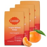 Lume Triple Milled Bar Soap - Rich Moisture & Gentle Cleansing - Paraben Free, Phthalate Free, Skin Safe - 5 ounce (Pack of 4) (Clean Tangerine)