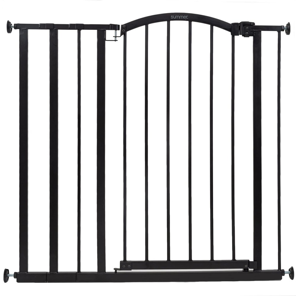 Summer Infant Extra Tall Decor Pet and Baby Gate, 28.75 - 39.75 Wide, 36 Tall, Pressure or Hardware Mount, Install In-between Rooms, Doorways & Stairways, Walk-Through Safety Gate, Black