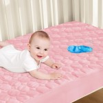 Biloban Crib Mattress Protector Pad Waterproof, Toddler Waterproof Crib Mattress Cover, Machine Washable & Dryer Fit Baby Toddler Bed Mattress Protector (Standard Size 52 x 28), Pink
