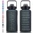 ST-YIBEN 128oz Large Motivational Water Bottle with Time Marker,Leakproof & BPA Free 1/One Gallon Big Black Water Bottle with Straw & Handle Tritan Water Jug for Women Men to Fitness,Gym,Sports