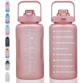 ST-YIBEN 100oz Large Motivational Water Bottle with Time Marker,Leakproof & BPA Free 3 Liters Big Gallon Water Bottle with Straw & Handle Tritan Frosted Water Jug for Women Men to Fitness,Gym,Sports