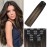 WindTouch Clip in Hair Extensions Human Hair Balayage Dark Brown to Chestnut Brown Highlights for Brown Hair 15Inch 75g 2T6P2 7PCS Gift for Women