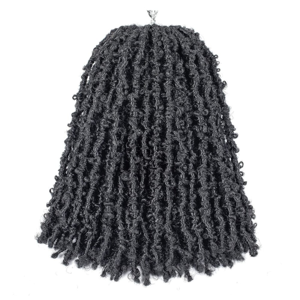 GUOHUI Super Light Butterfly Locs Crochet Hair 12 Inch 6 Packs Pre-Looped Soft Distressed Faux Locs Braids for Women Kids (12 Inch,1)