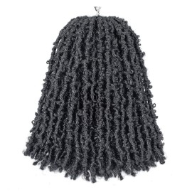 GUOHUI Super Light Butterfly Locs Crochet Hair 12 Inch 6 Packs Pre-Looped Soft Distressed Faux Locs Braids for Women Kids (12 Inch,1)